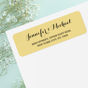Elegant Script Faux Gold Wedding Return Address