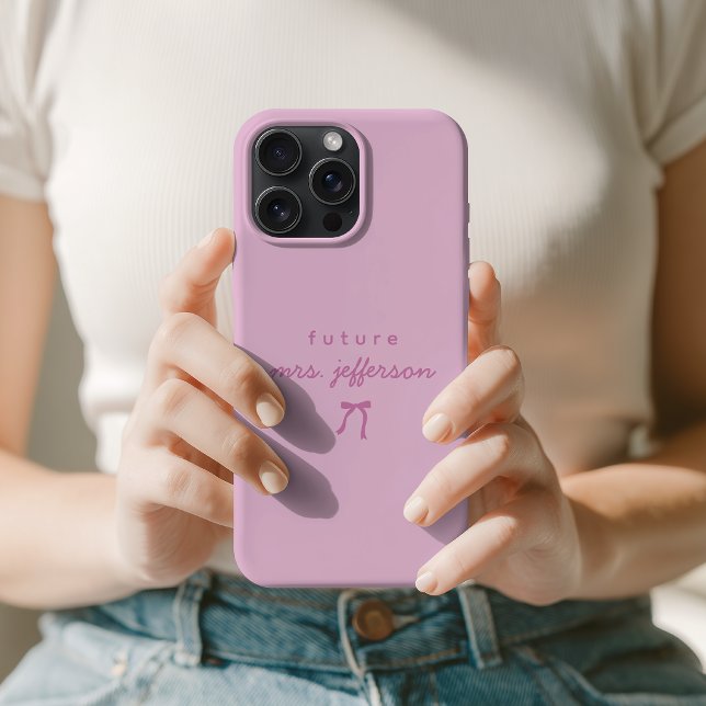 Elegant Script Fiancée Bachelorette Party Custom Case-Mate iPhone Case (Future Mrs Bride To Be Phone Case | Custom Script Name Fiancée Engagement Announcement Phone Case)