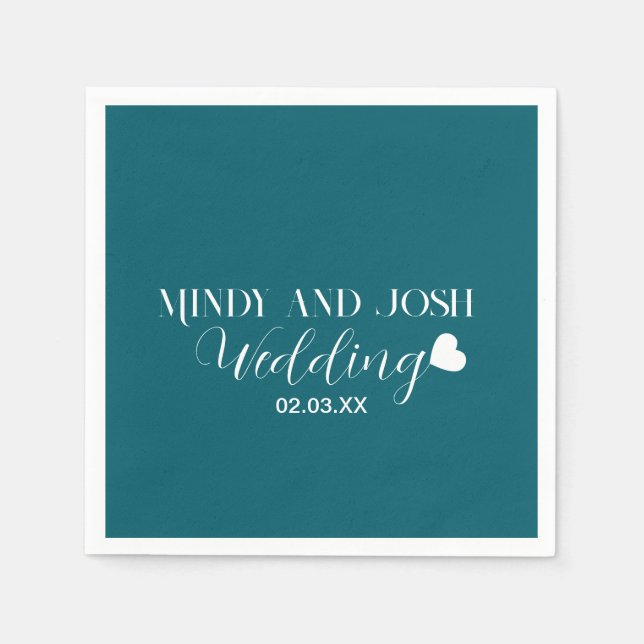 Elegant Script floating heart Napkin (Front)