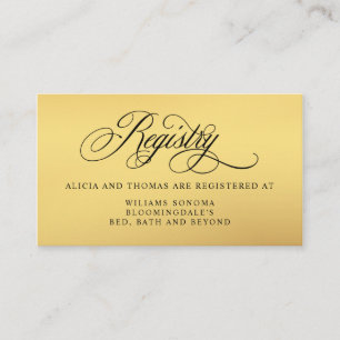 Elegant Script Flourishes Bridal Registry Enclosure Card