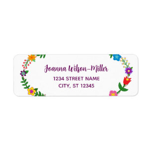 Elegant Script Flowers Modern Return Address