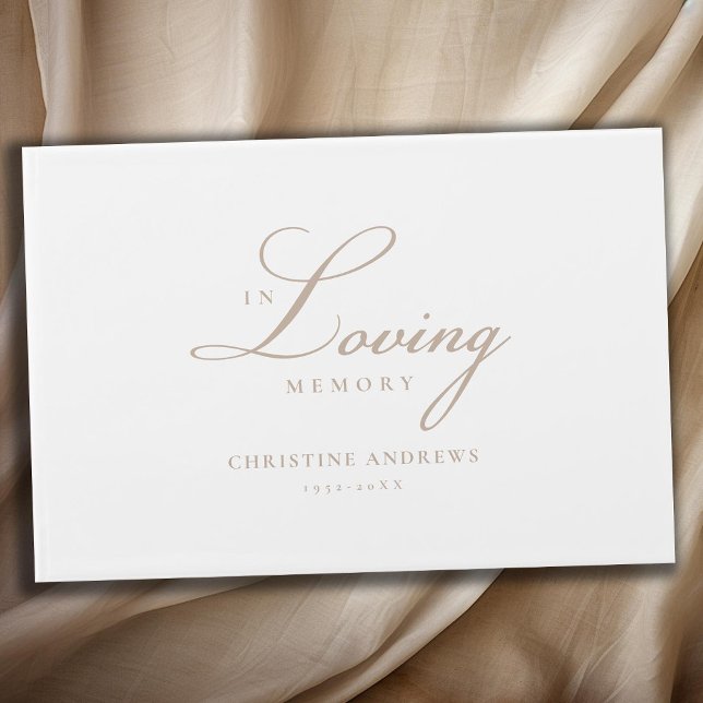 Elegant, Script Font "In Loving Memory" Funeral Guest Book (Creator Uploaded)