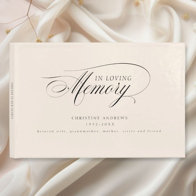 Elegant, Script Font "In Loving Memory" Funeral Guest Book (Elegant, Script Font "In Loving Memory" Funeral Guest Book)