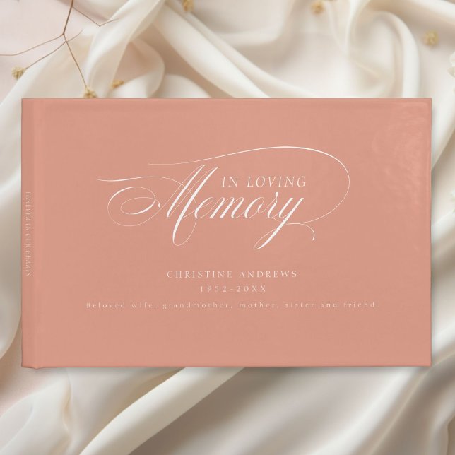 Elegant, Script Font "In Loving Memory" Funeral Guest Book (Elegant, Script Font "In Loving Memory" Funeral Guest Book)