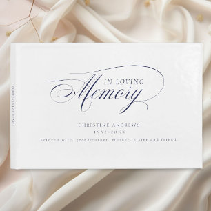 Elegant, Script Font "In Loving Memory" Funeral Guest Book