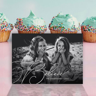 Elegant Script Font Typography Believe Holiday