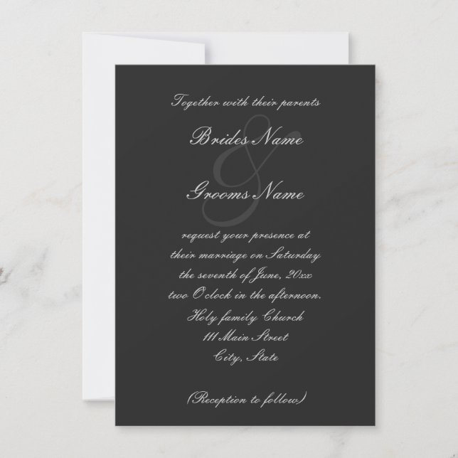 Elegant script font wedding invitation (Front)