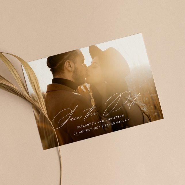 Elegant Script Full Photo Save The Date (Creator Uploaded)