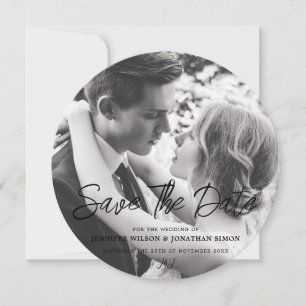 Elegant Script Full Photo Template Save The Date