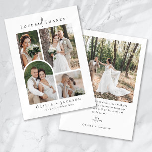 Elegant Script Full Photo Wedding Thank You Card