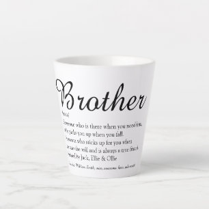 Elegant Script Fun Cool Best Brother Definition Latte Mug