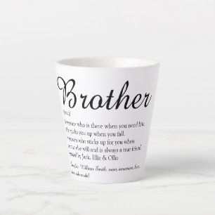 Elegant Script Fun Cool Best Brother Definition Latte Mug