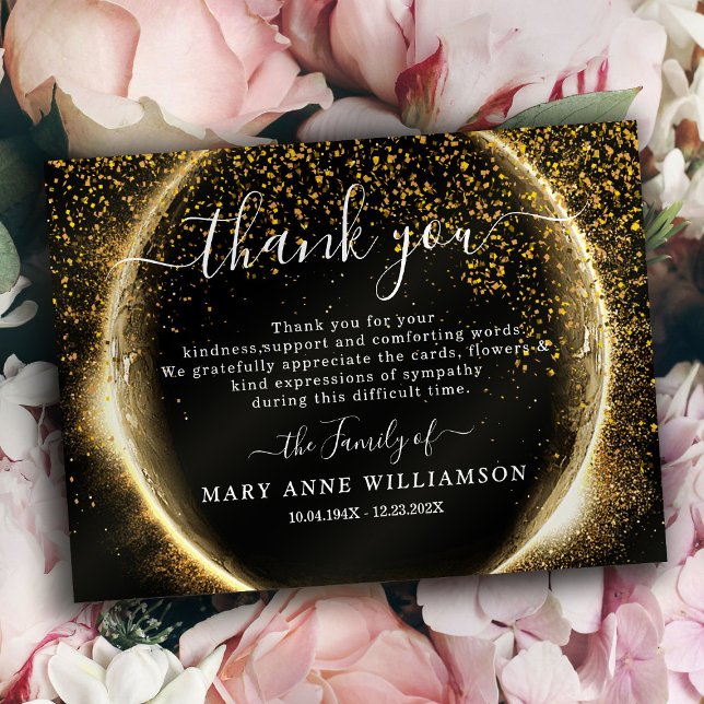 Elegant Script Funeral Thank You Card (Creator Uploaded)