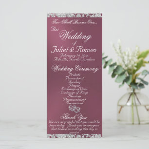 Elegant Script & Glitter - Lavender Wedding Programme