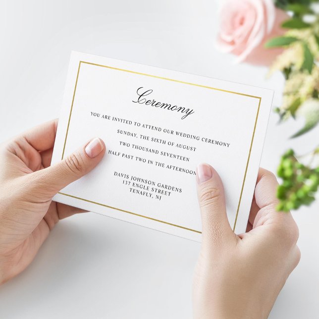 Elegant Script Gold and Border Enclosure Card (Creator Uploaded)