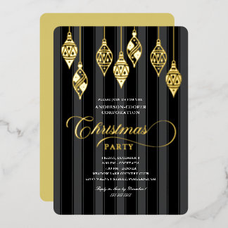 Elegant Script Gold Foil Ornaments Christmas Party