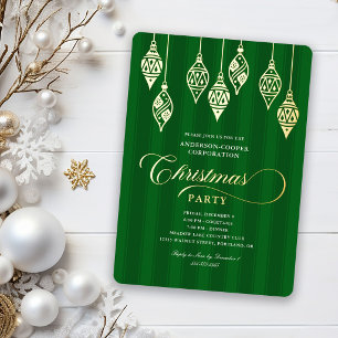 Elegant Script Gold Foil Ornaments Christmas Party
