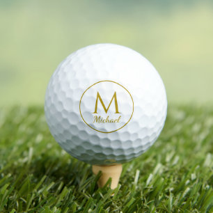Elegant Script Gold Name Monogram 12 Pack Value Golf Balls