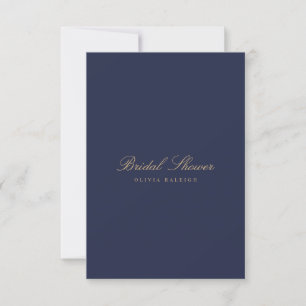 Elegant Script Gold Navy Bridal Shower Invitation