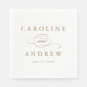 Elegant Script Gold Wedding Napkin
