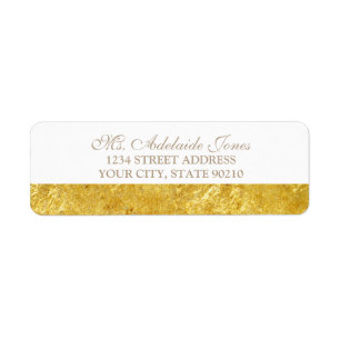 Elegant Script Gold Wedding Return Address