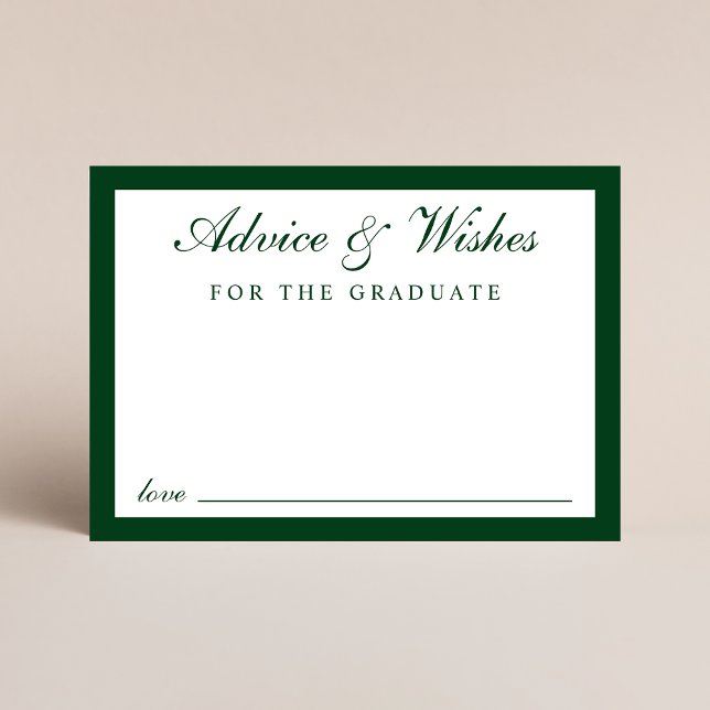 Elegant Script Grad Advice Green Gold Graduation Enclosure Card (Creator Uploaded)