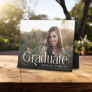 Elegant Script Graduate Photo Keepsake Graduation Plaque