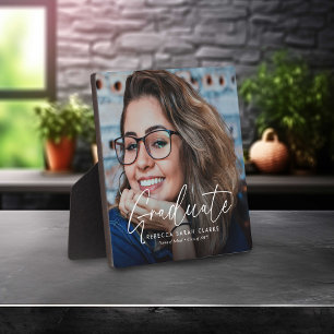Elegant Script Graduate Photograph Keepsake  Plaque