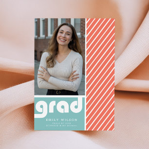 Elegant Script Graduate Simple Photo Graduation Thank You Card