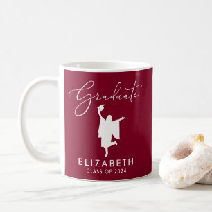 Elegant Script Graduation Burgundy Coffee Mug
