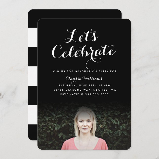 Elegant Script Graduation Invite (Front/Back)
