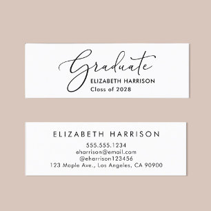 Elegant Script Graduation Name  Mini Business Card