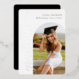 Elegant Script Graduation Party Arch Photo Silver