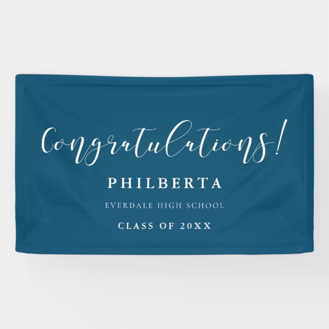 Elegant script Graduation party Congratulations Banner (Horizontal)