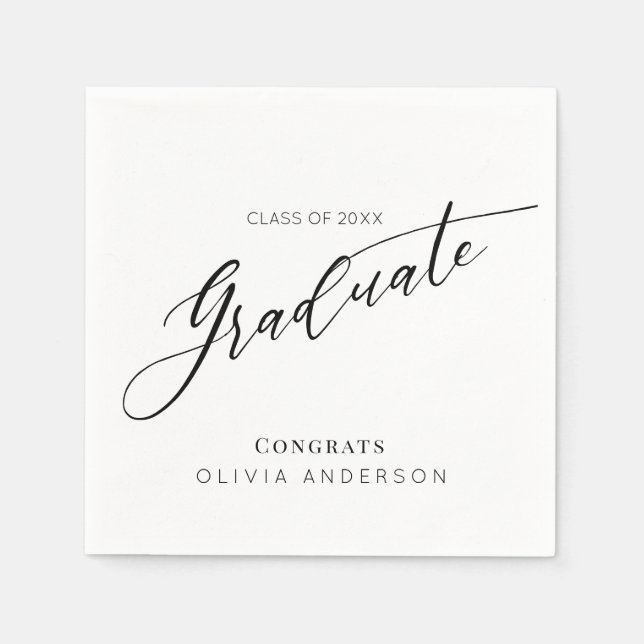 Elegant Script Graduation Party Napkin (Front)