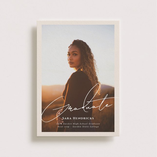 Elegant Script Graduation Photo Announcements (Creator Uploaded)