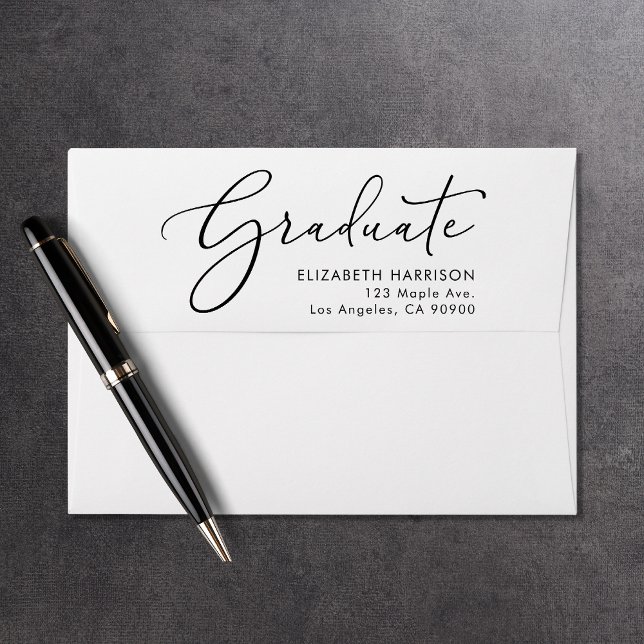 Elegant Script Graduation Return Address Envelope (Creator Uploaded)