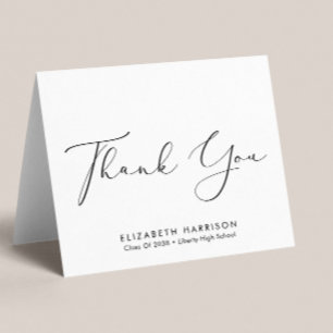 Elegant Script Graduation Thank You Card