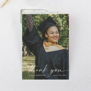 Elegant Script Graduation Thank You Cards