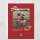 Elegant Script Grand Format Red Gold Christmas Holiday Card (Back)