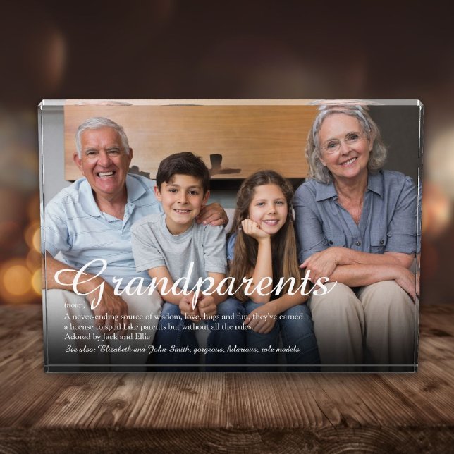 Elegant Script Grandparents Fun Definition Photo Block (Creator Uploaded)