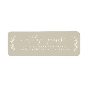 Elegant Script Gray Wedding Return Address