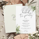 Elegant Script Greenery Monogram Bridal Tea Party Invitation<br><div class="desc">This elegant botanical greenery leaves bridal tea party invitation can be personalised with your information in chic typography with your monogram initials on the reverse. Designed by Thisisnotme©</div>