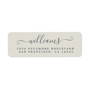 Elegant Script Grey Family Return Address