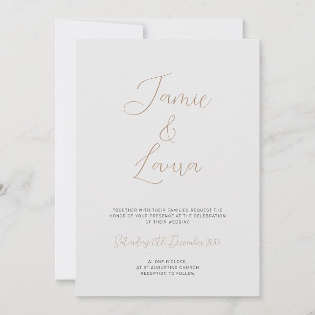 Elegant Script Grey Wedding Invitation (Front)
