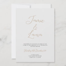 Elegant Script Grey Wedding Invitation