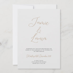 Elegant Script Grey Wedding Invitation