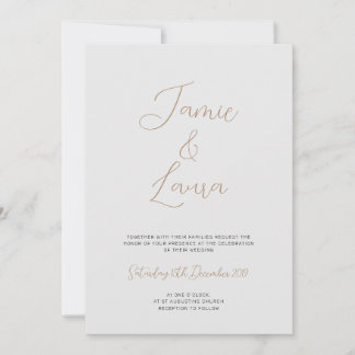 Elegant Script Grey Wedding Invitation