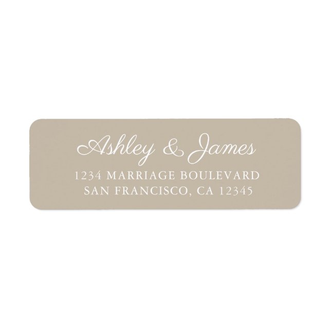 Elegant Script Grey Wedding Return Address (Front)