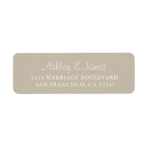 Elegant Script Grey Wedding Return Address